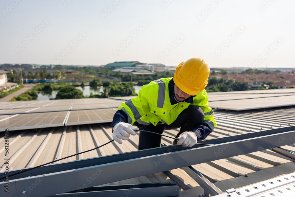 Professional engineer work to maintenance of photovoltaic panel system. Professional engineer work to maintenance of photovoltaic panel system.
