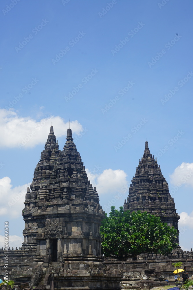 Yogyakarta, Indonesia - 13 March 2023 : Prambanan Temple is a temple that is quite famous in Indonesia and includes ancient cultural heritage in Indonesia