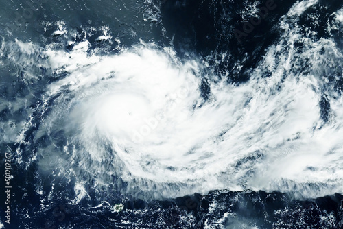 Hurricane from space. Elements of this image furnishing NASA.