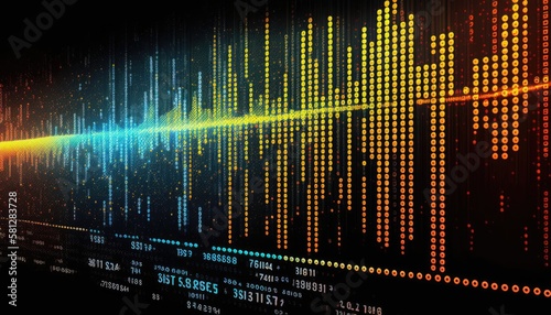 Data Shown on Screen Blue and Yellow Background