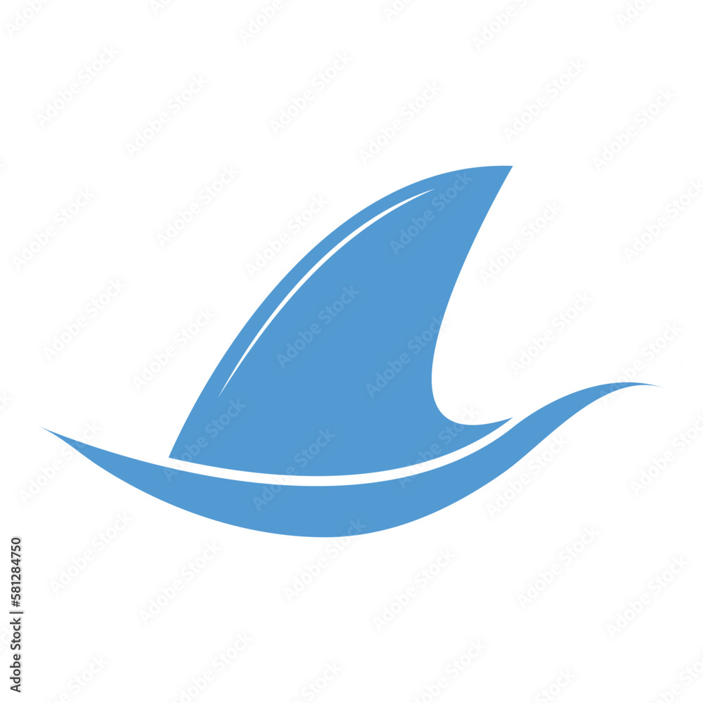 Naklejka premium shark fin icon vector