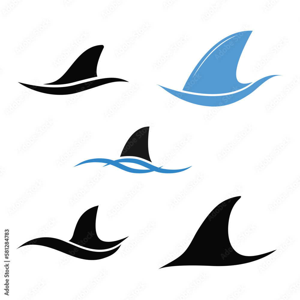 shark fin icon vector
