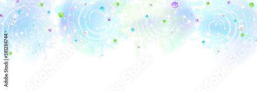 水辺や空をイメージした幻想的な背景イラスト