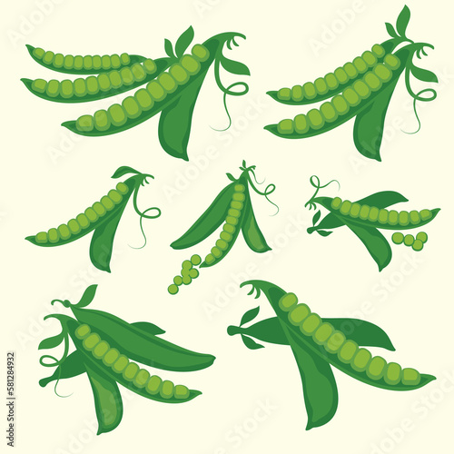 set of green peas