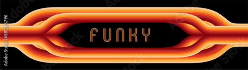 Coo,  funky, colorful panoramic frame with bold outlines. Vector illustration.
