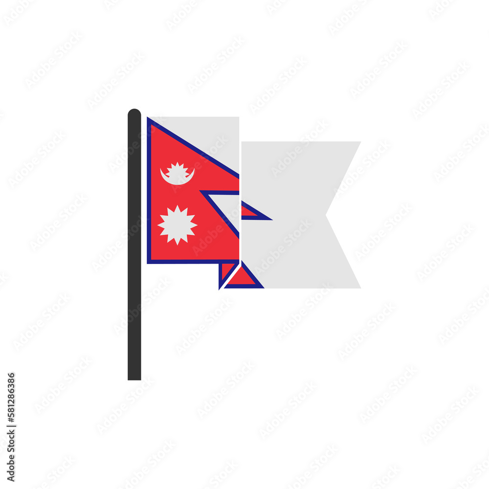 Obraz premium Nepal flags icon set, Nepal independence day icon set vector sign symbol