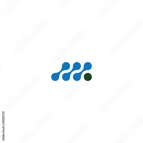 Abstract letter M logo with tech sign 