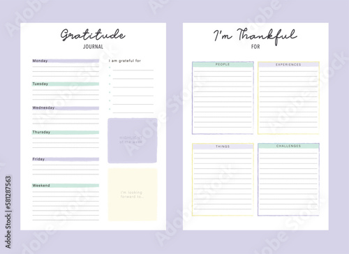(summer) Gratitude Journal and Thankful Planner. Plan your day more easily and more happiness.