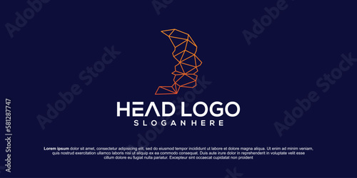 Head technology logo collection, Robot technology logo design inspiration