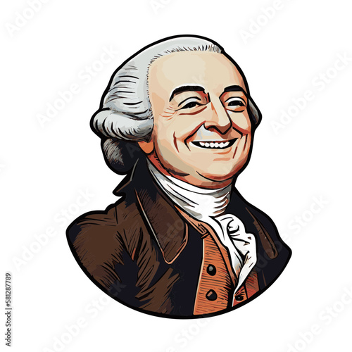 President John Adams smiling, Ai Generated