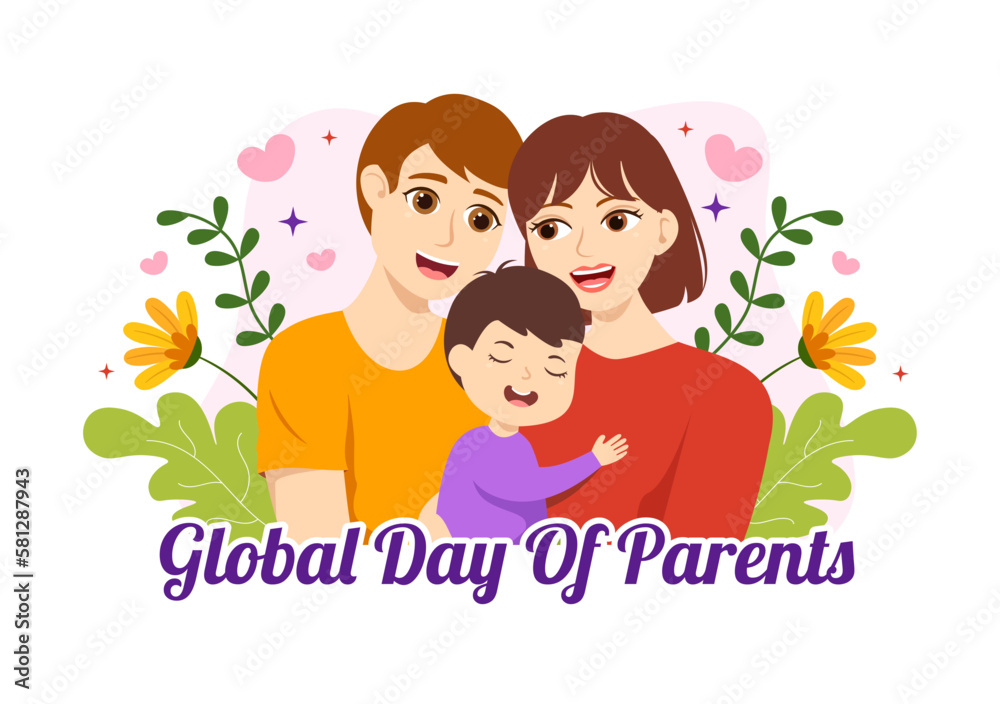 Global Day of Parents Illustration with Importance of Being a Parenthood and its Role in Kids in Flat Cartoon Hand Drawn for Landing Page Template Global Day of Parents Illustration with Importance of Being a Parenthood and its Role in Kids in Flat Cartoon Hand Drawn for Landing Page Template