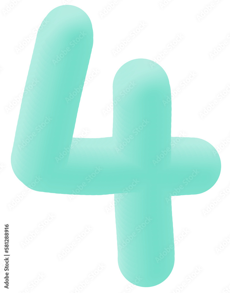 Obraz premium 3d number 4