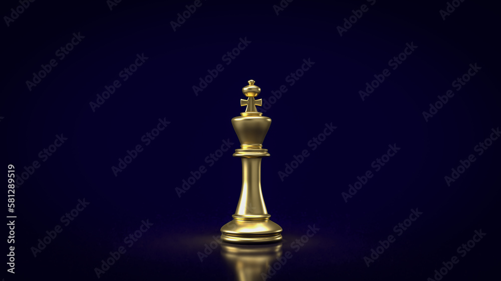 Gold king chess for business concept 3d rendering Gold king chess for business concept 3d rendering