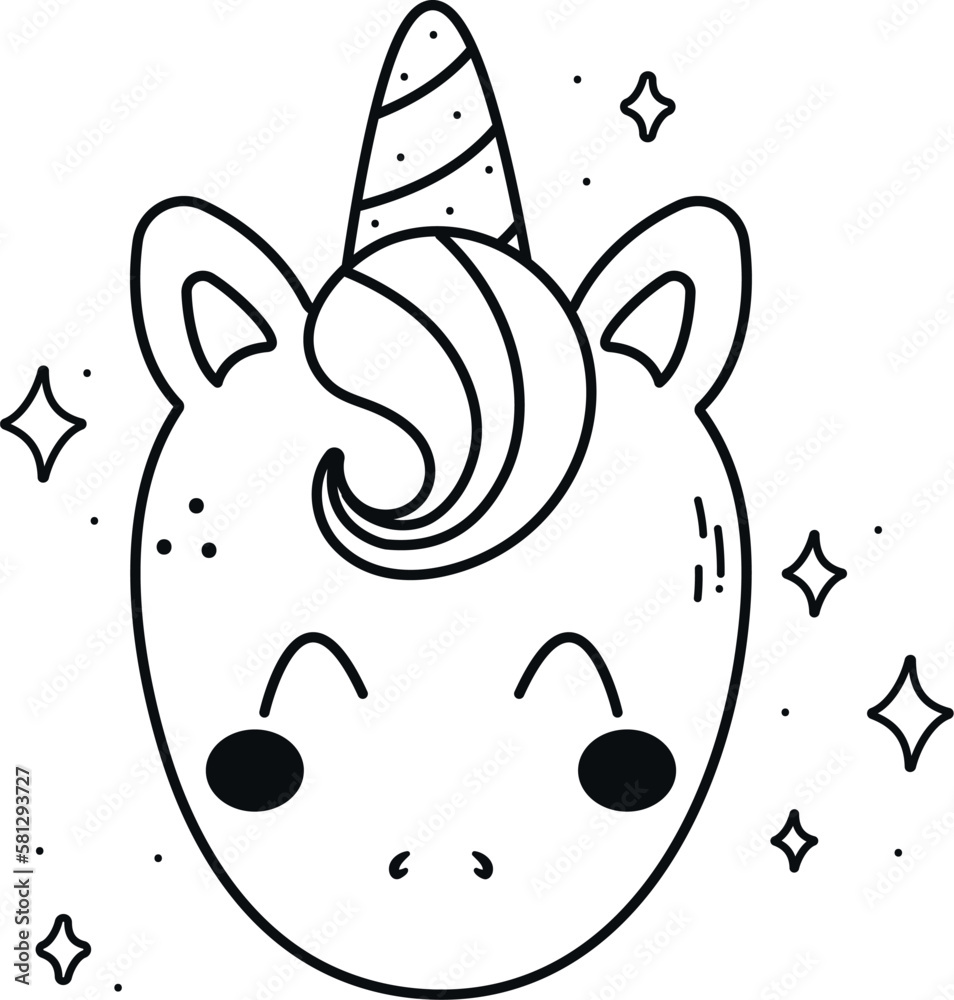 Obraz premium cute unicorn face