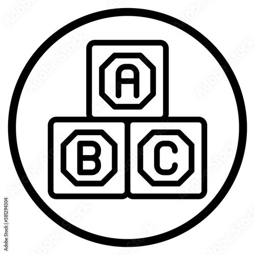 blocks line icon