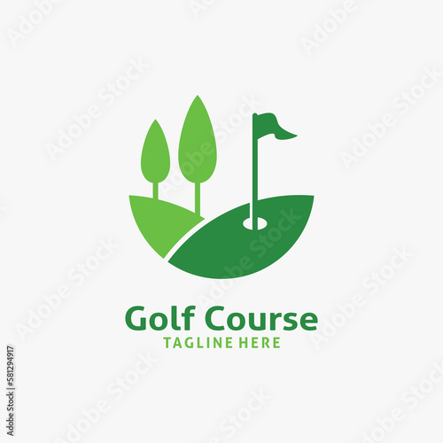 Golf course icon for golf logo design