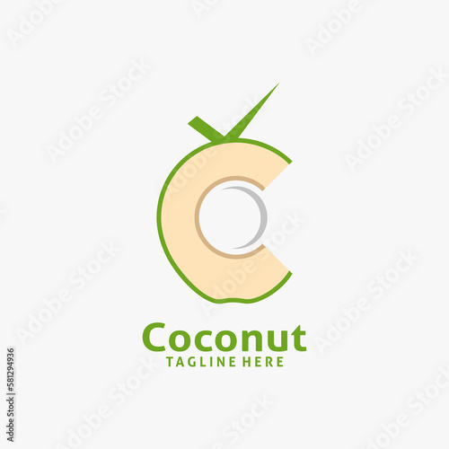 Letter C for coconut logo design