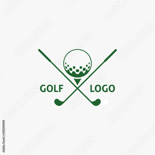 Stick and ball golf for golf club logo design