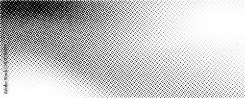 Halftone faded gradient texture. Grunge halftone comic background. White and black sand noise wallpaper. Retro pixilated vector backdrop