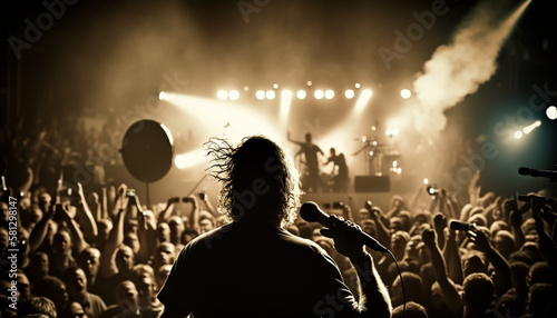 silhouette of people dancing on stage