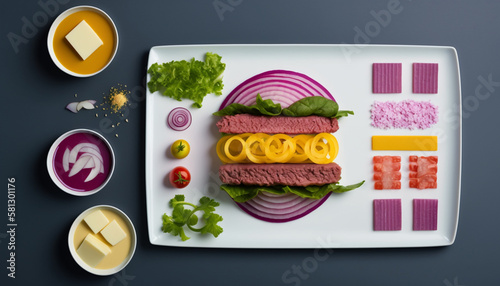 illustration of a plate with food