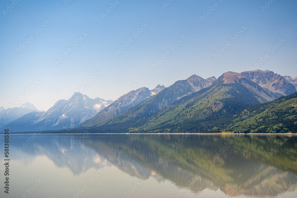 Scenic view of Jenny Lake in Grand Teton National Park, Wyoming, USA.