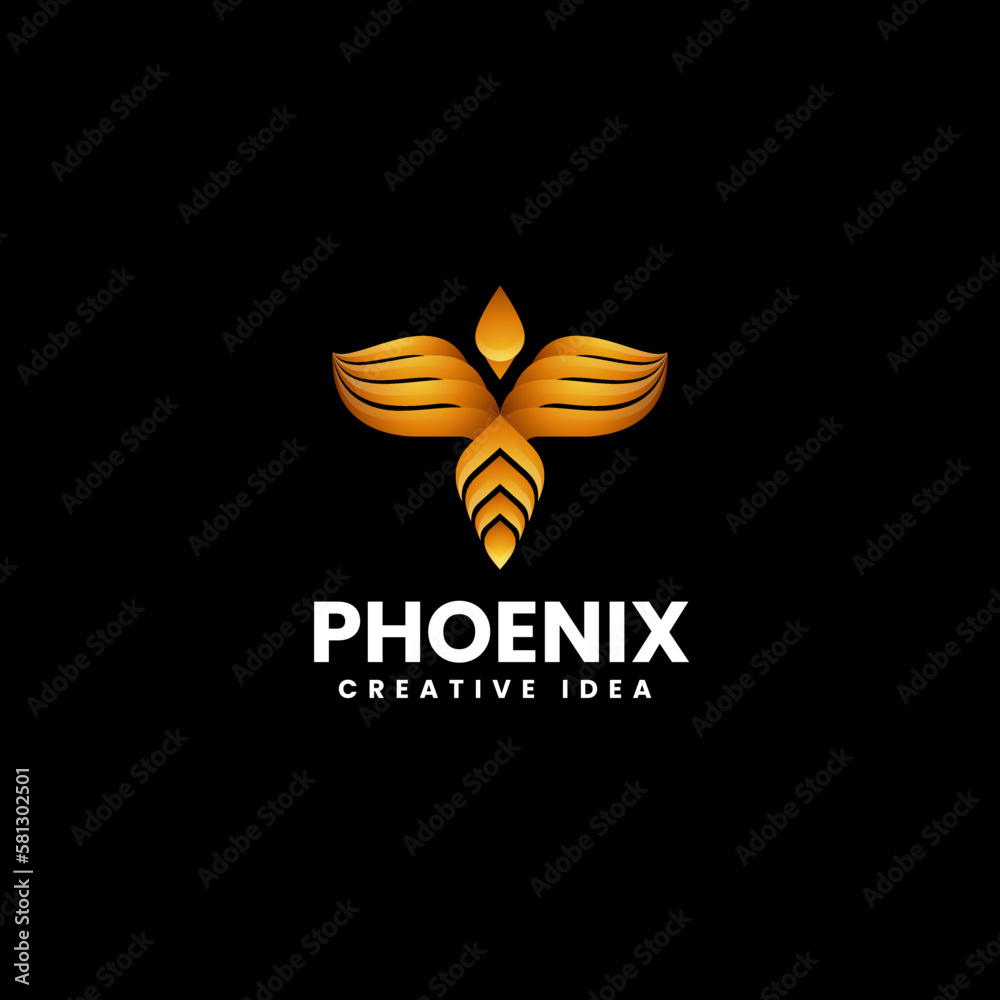 Obraz premium Vector Logo Illustration Phoenix Gradient Colorful Style