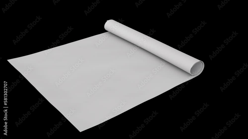 isolated Roll up and roll down white paper from center with alpha and