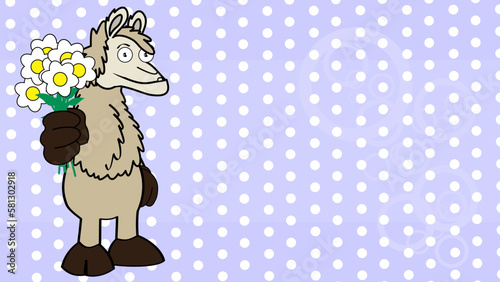 funny llama character cartoon background illustration in vector format