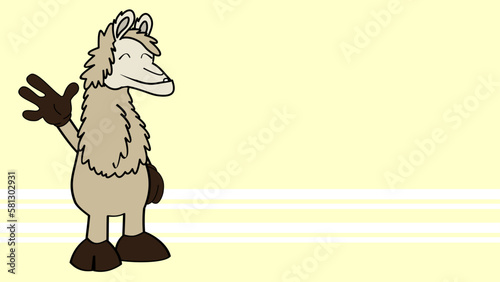 funny llama character cartoon background illustration in vector format