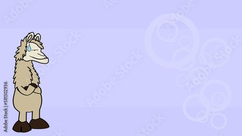 funny llama character cartoon background illustration in vector format