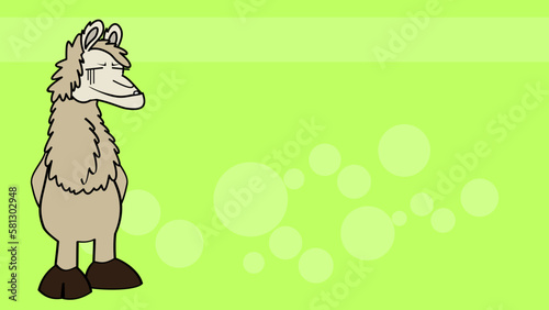 funny llama character cartoon background illustration in vector format