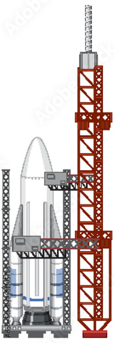 Rocket Launch Scaffolding Vector