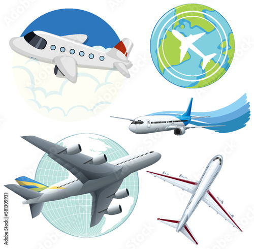 Set of different planes