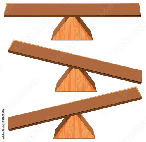 Wooden balance scale or seesaw set