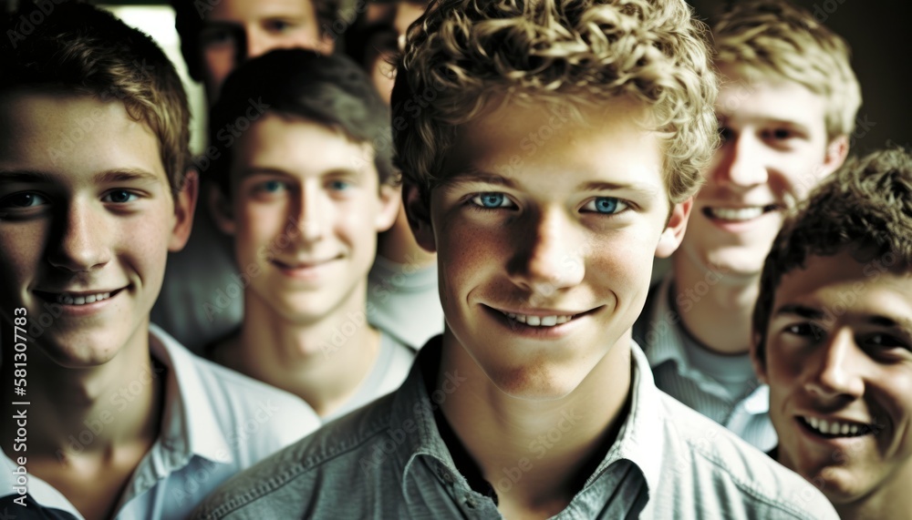 Group of Diverse and Empowered Caucasian White Youth Male High School Students Working Together in Economics Club : Power of Collaboration in Clubs, Sports Teams (generative AI) Group of Diverse and Empowered Caucasian White Youth Male High School Students Working Together in Economics Club : Power of Collaboration in Clubs, Sports Teams (generative AI)