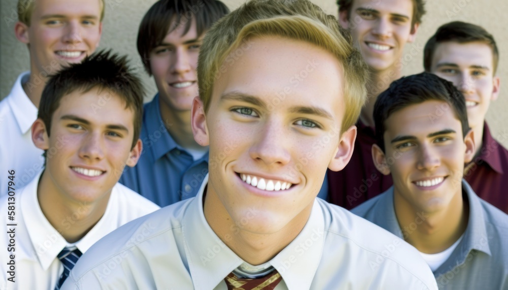 Group of Diverse and Empowered Caucasian White Youth Male High School Students Working Together in Student Government : Power of Collaboration in Clubs, Sports Teams (generative AI) Group of Diverse and Empowered Caucasian White Youth Male High School Students Working Together in Student Government : Power of Collaboration in Clubs, Sports Teams (generative AI)