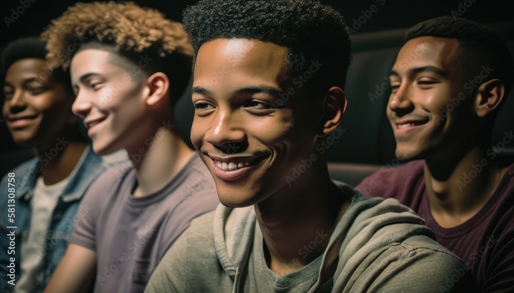 Group of Diverse and Empowered Multiracial Youth Male High School Students Working Together in Theater : Power of Collaboration in Clubs, Sports Teams (generative AI) Group of Diverse and Empowered Multiracial Youth Male High School Students Working Together in Theater : Power of Collaboration in Clubs, Sports Teams (generative AI)