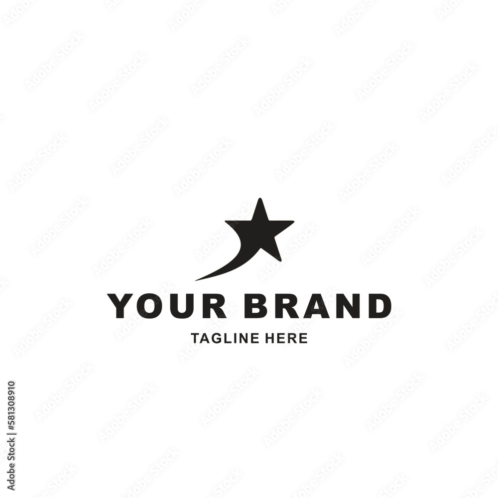 black star logo with one long leg