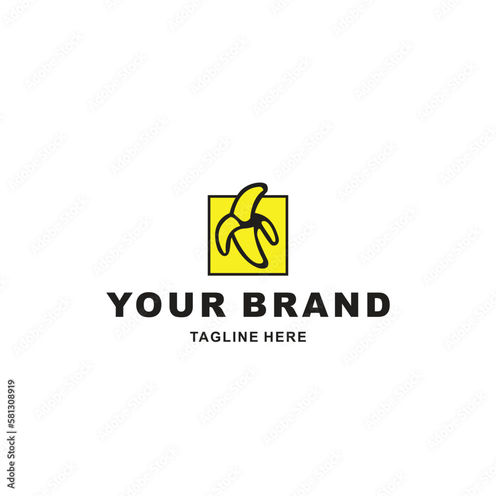 cute banana logo in yellow and black
cute banana logo in yellow and black