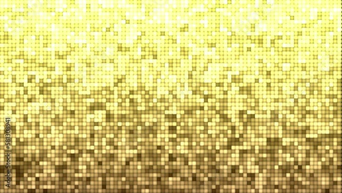 Sparkling Gold Square Glitch Animation, Luxury Glittering Motion Background