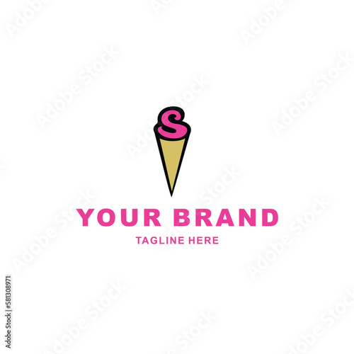 ice cream logo with initial S