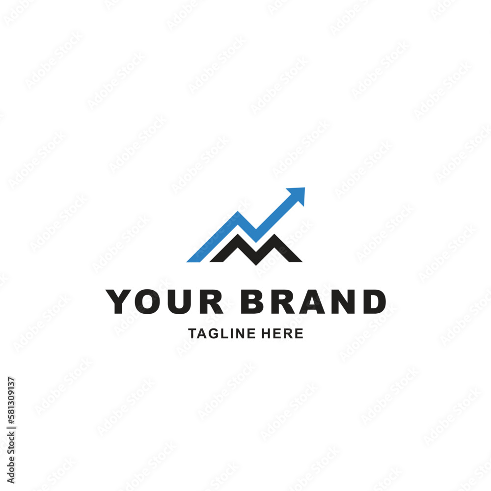Letter M with arrow concept. Very suitable in various business purposes Letter M with arrow concept. Very suitable in various business purposes