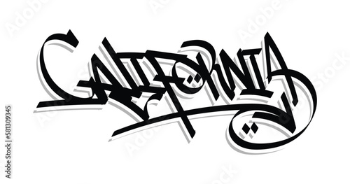 black white graffiti tag CALIFORNIA