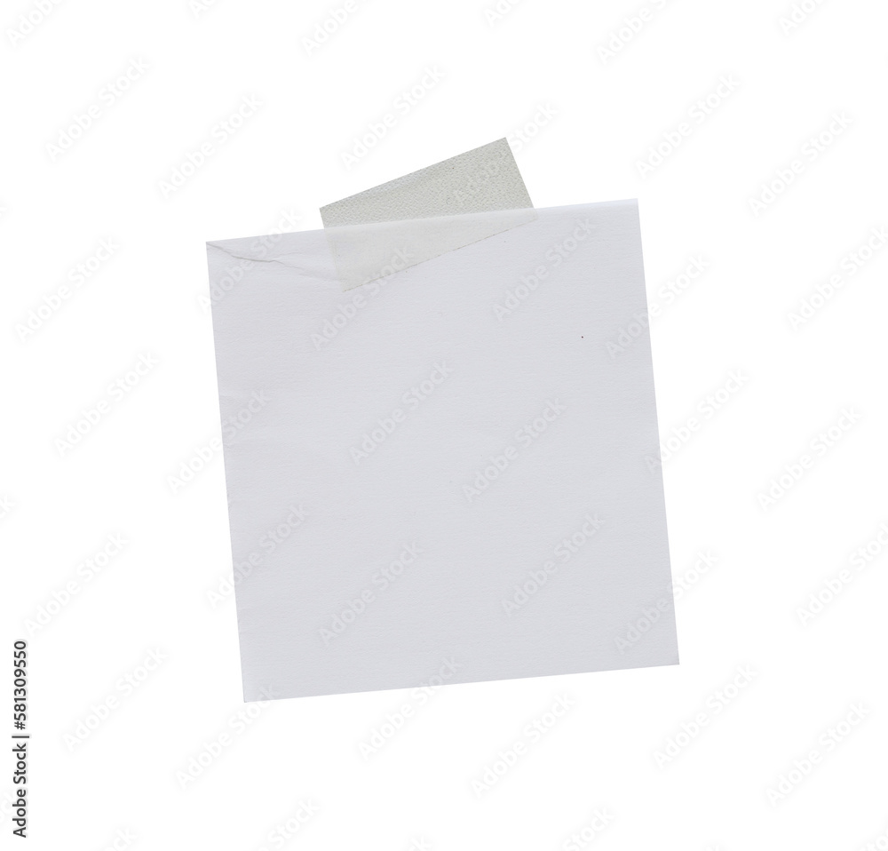 square blank paper isolated with transparent tape square blank paper isolated with transparent tape