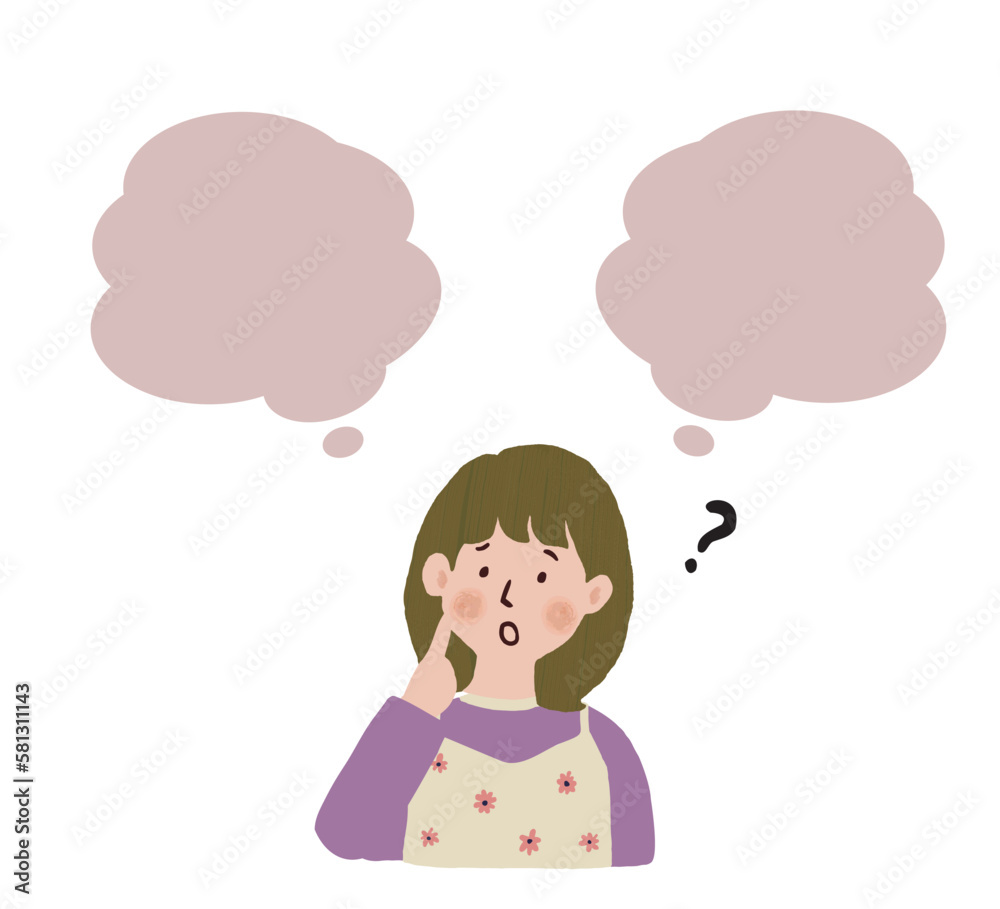 悩んでいる女性 ふきだし 悩んでいる女性 ふきだし