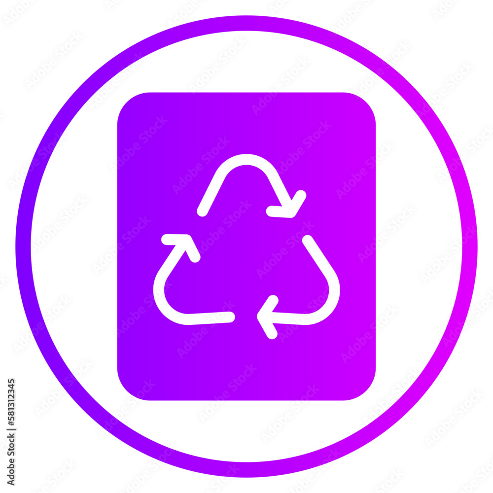 recycle symbol gradient icon