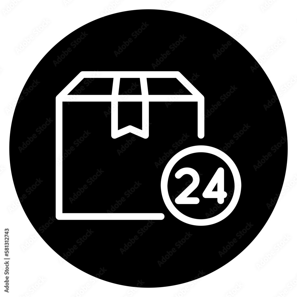 Obraz premium 24 hours glyph icon