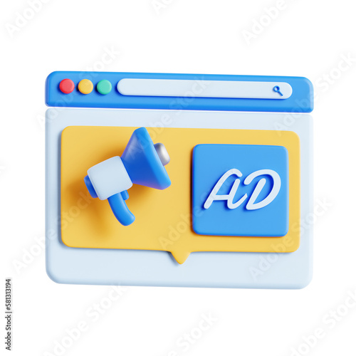 3d website advertising icon