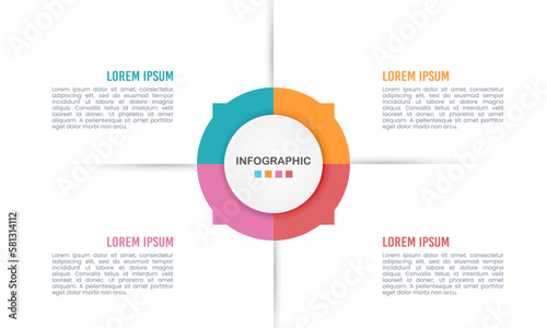 4 Options infographic business information. Vector illustration.